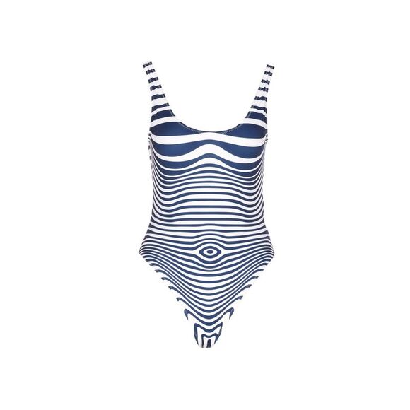 JEAN PAUL GAULTIER Other - Jean Paul Gaultier Women Mariniere Morphing Printed One Piece Swimsuit
